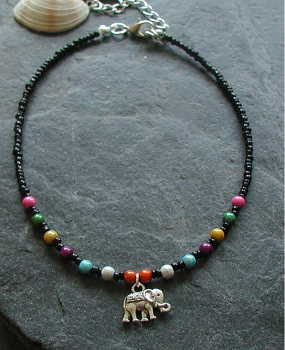 Chakra Elephant 925 Silver Anklet