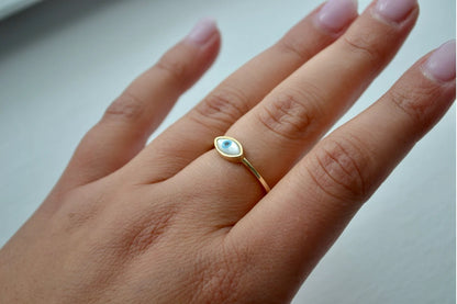 Stone Evil Eye 925 Silver Ring