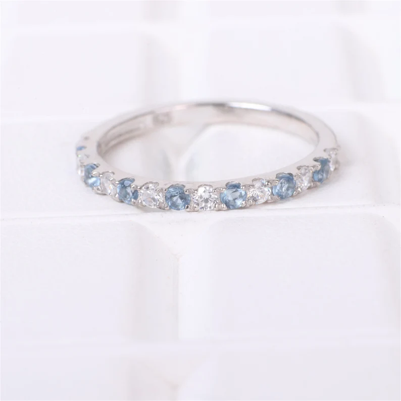 Aquamarine 925 Eternity Band