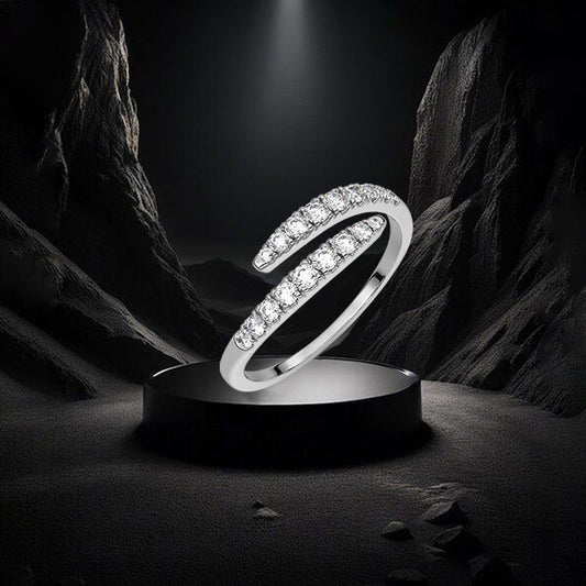  Swirl Moissanite Diamond 925 Silver Ring