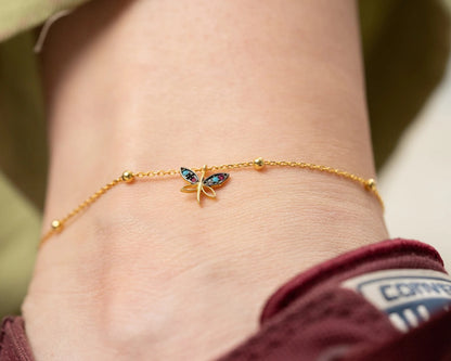 Dragonfly 925 Silver Anklet