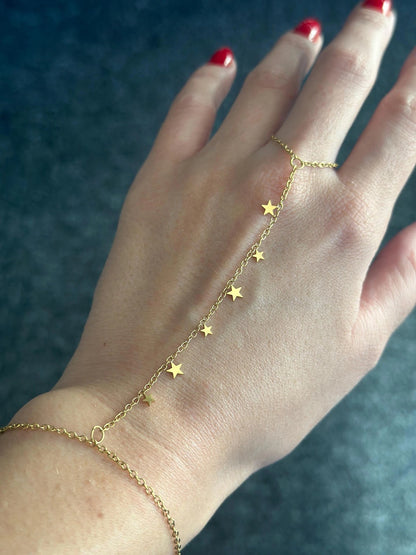 Dainty Star 925 Silver Hand Chain