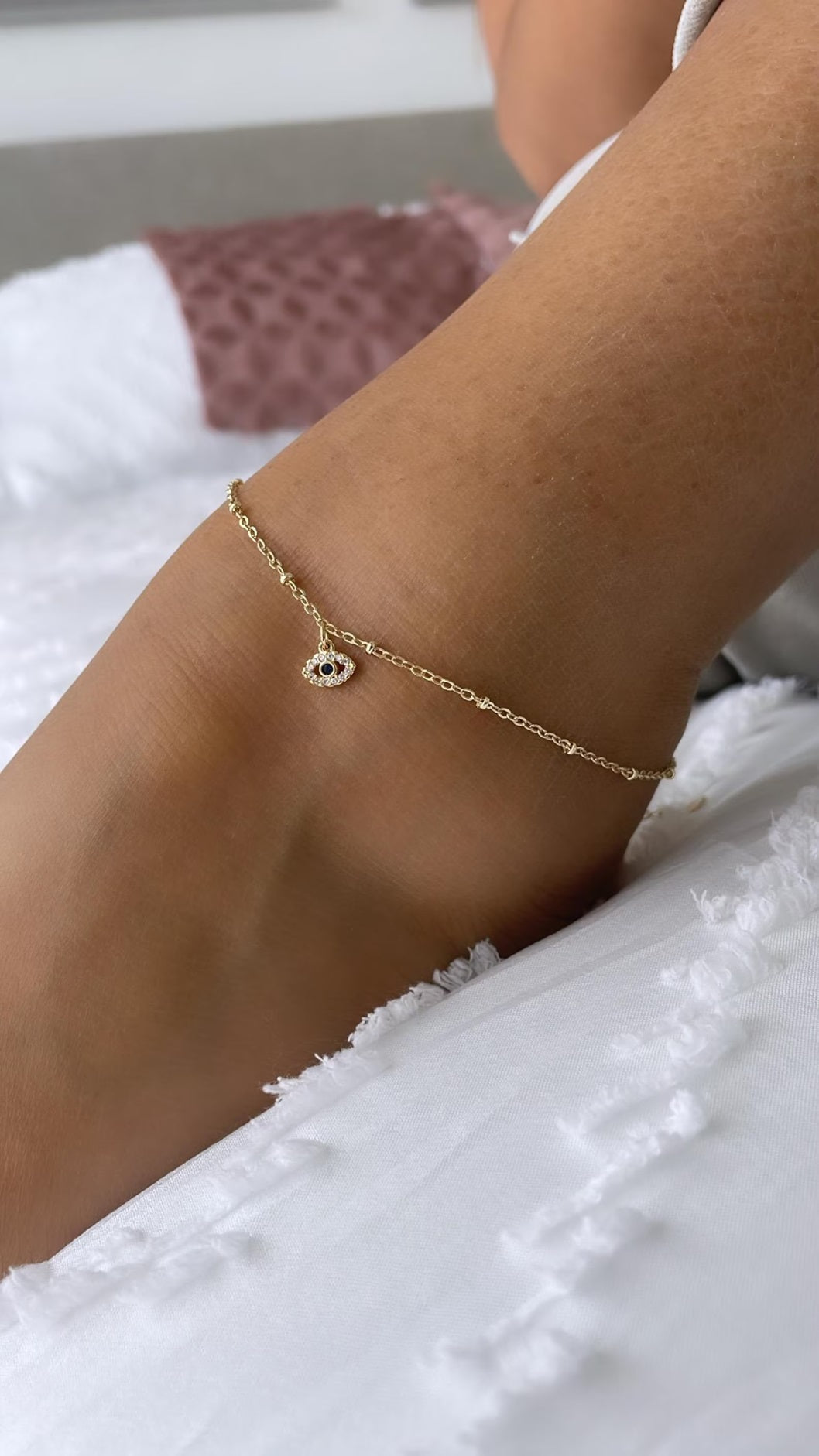 Featuring Evil Eye 925 Silver Anklet