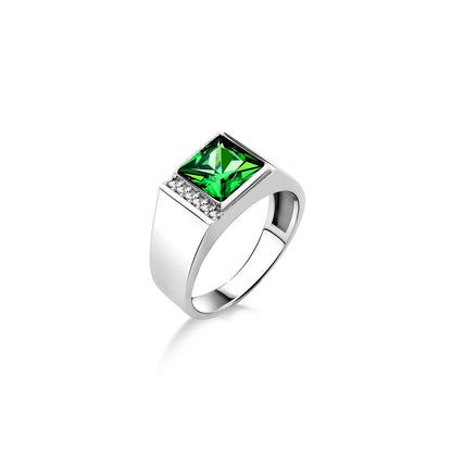 Square Cut 925 Silver Men's Ring