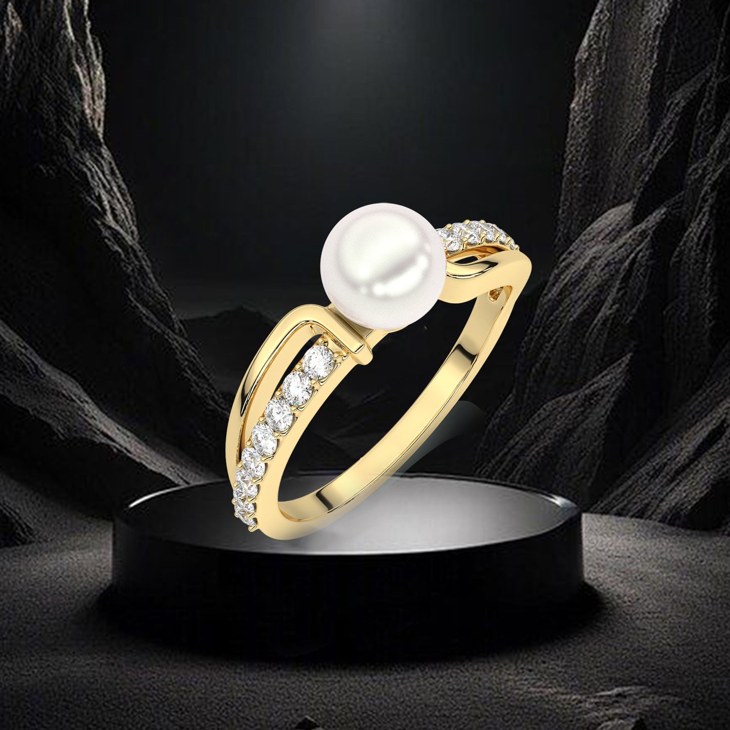 Yellow gold Dara Pearl 925 Silver Ring