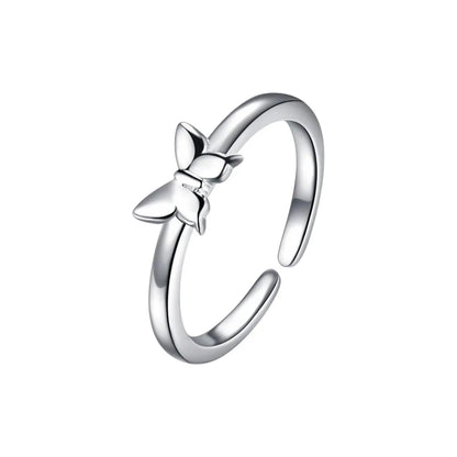 Butterfly 925 Silver Ring Set