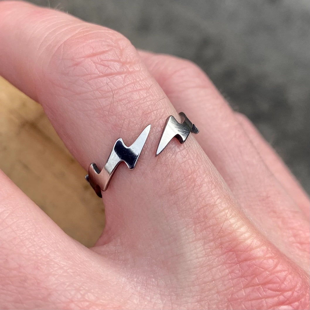 Lightning Bolt 925 Silver Men's Ring