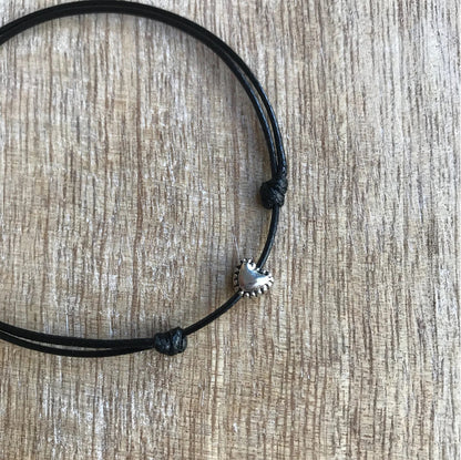 Waxed Cord 925 Silver Anklet