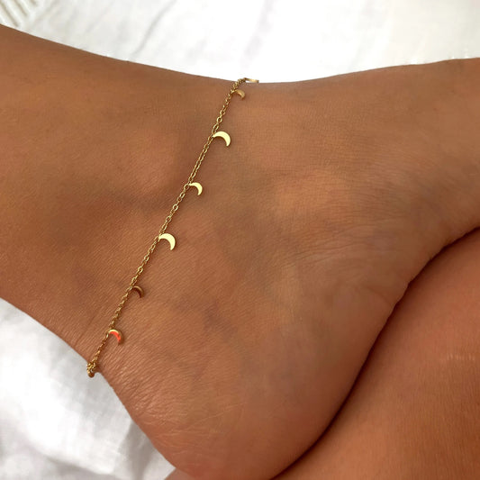 Moon 925 Silver Anklet