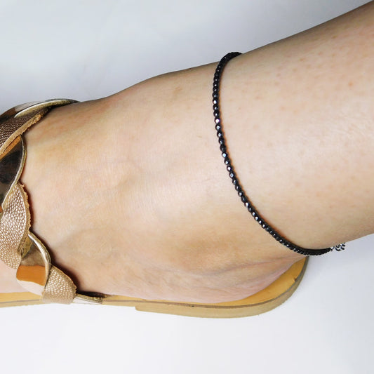 Hematite 925 Silver Anklet