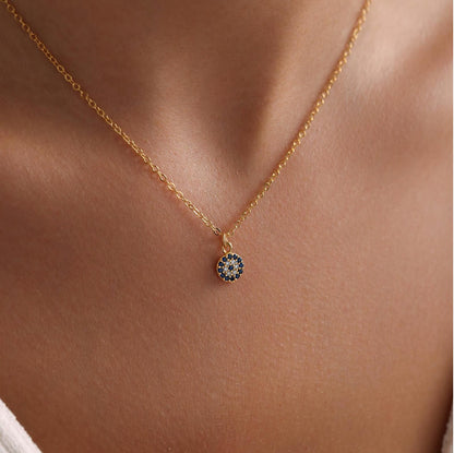 Pave Evil Eye 925 Silver Necklace