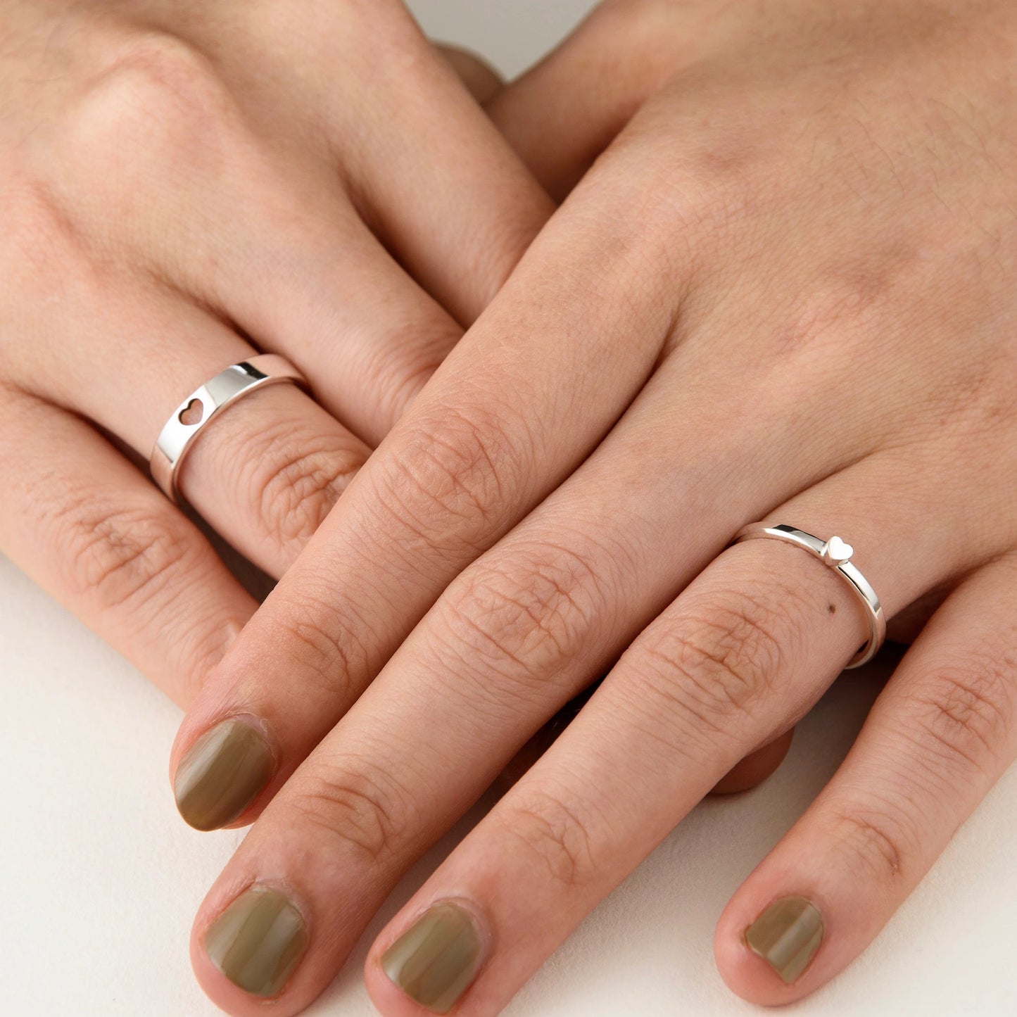 Tiny 925 Silver Ring Set