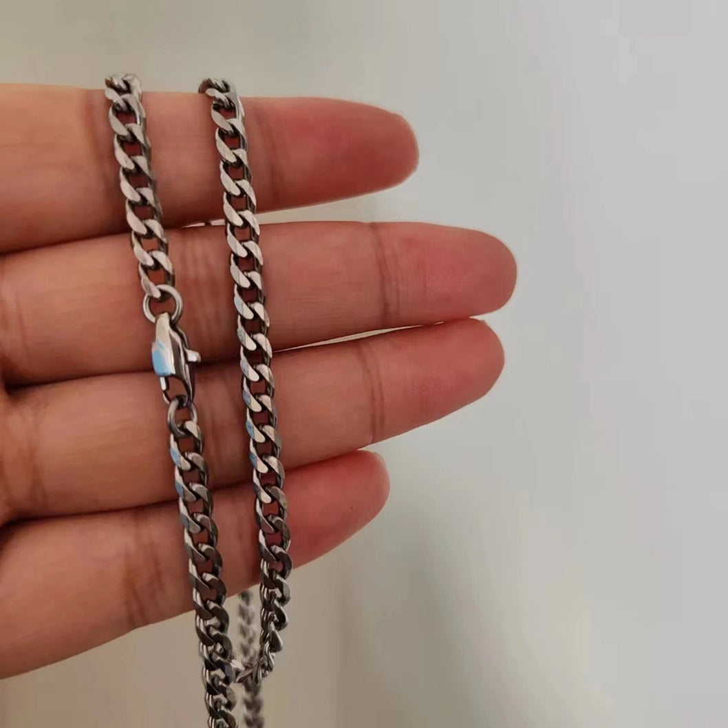 Titanium 925 Silver Men's Chain