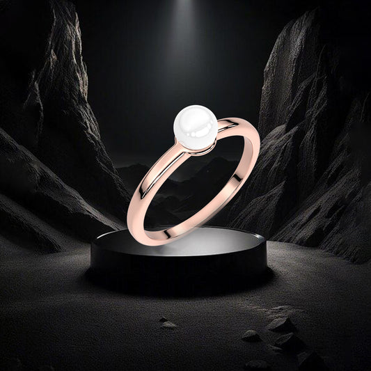 Rose gold Pearl 925 Silver Ring