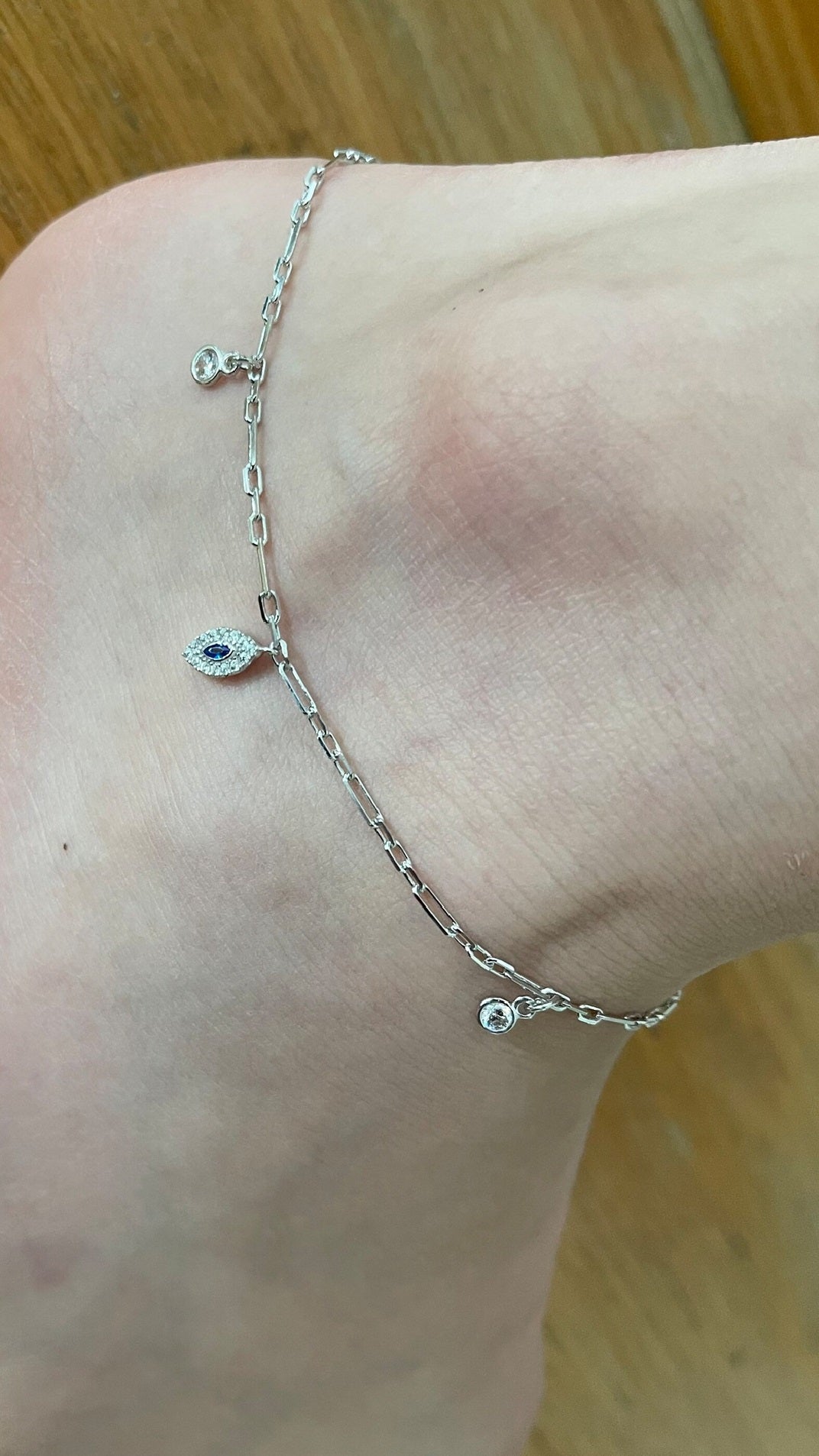 Trendy Evil Eye 925 Silver Anklet