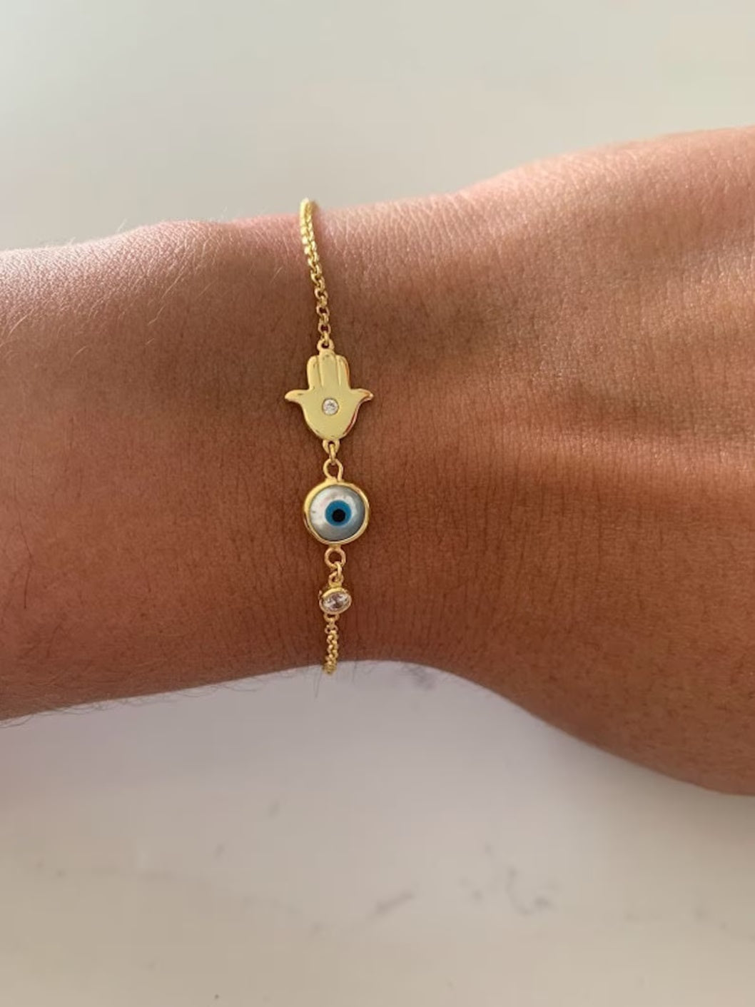 Three combo Hamsa Evil Eye 925 Silver Bracelet