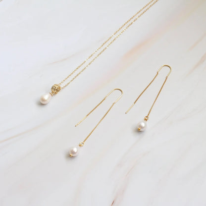 Dangling 925 Silver Necklace Set