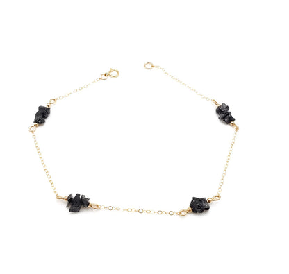 Raw Black 925 Silver Anklet