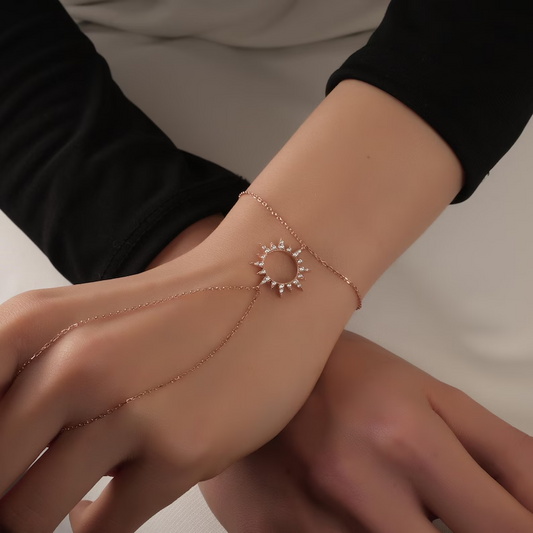 Sun 925 Silver Hand Chain