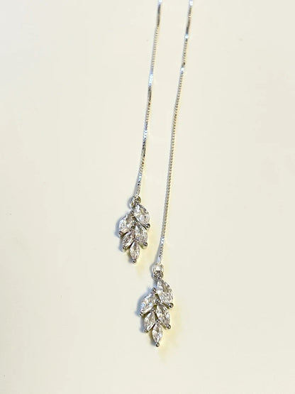 Leaf Charm Sui Dhaga 925 silver Earring