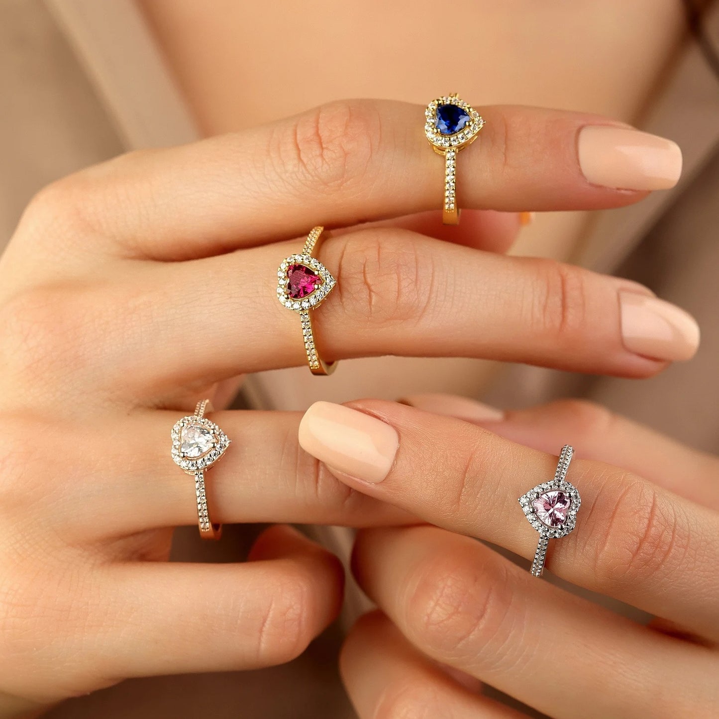 Dainty 925 Silver Ring Set