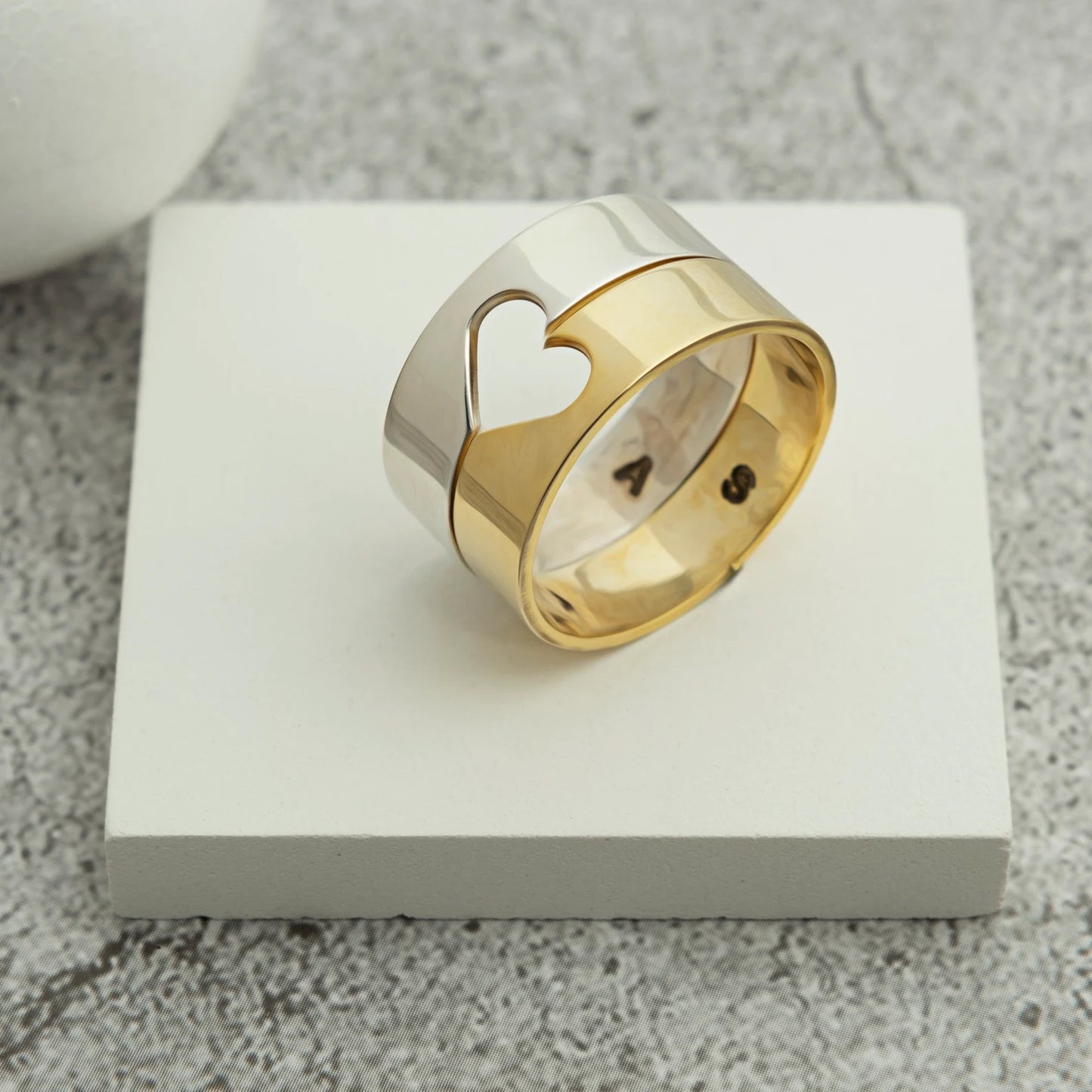 Engraved 925 Silver Ring Set