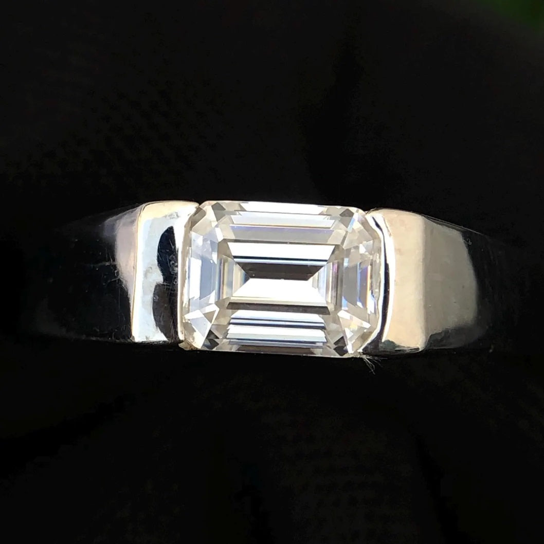 Moissanite 925 Silver Men's Ring