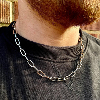 Paperclip 925 Silver Men's Chain