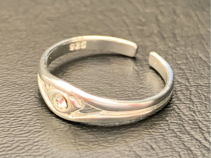 Gemstone Moissanite Diamond Evil Eye 925 Silver Toe Ring