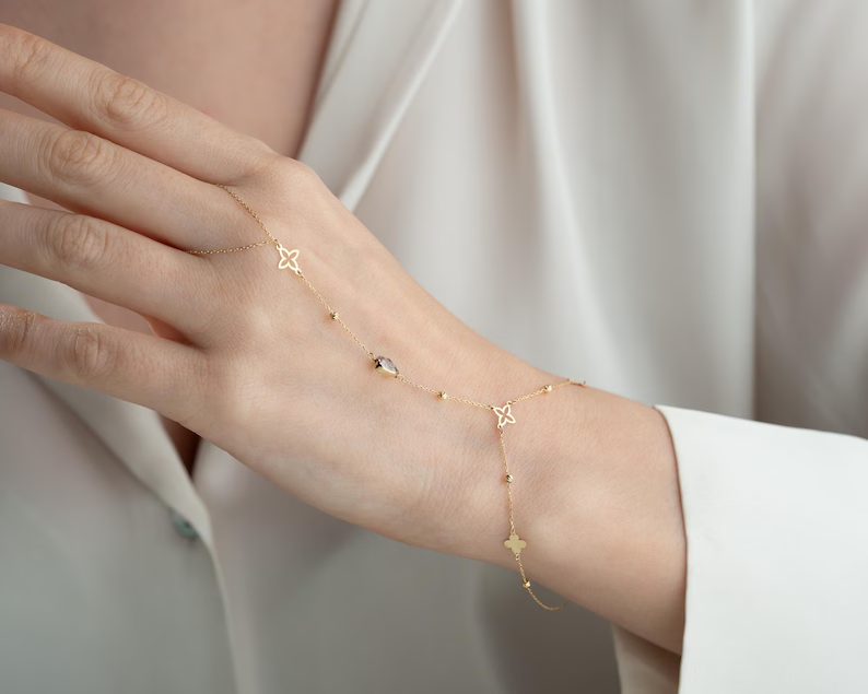Leaf 925 Silver Hand Chain