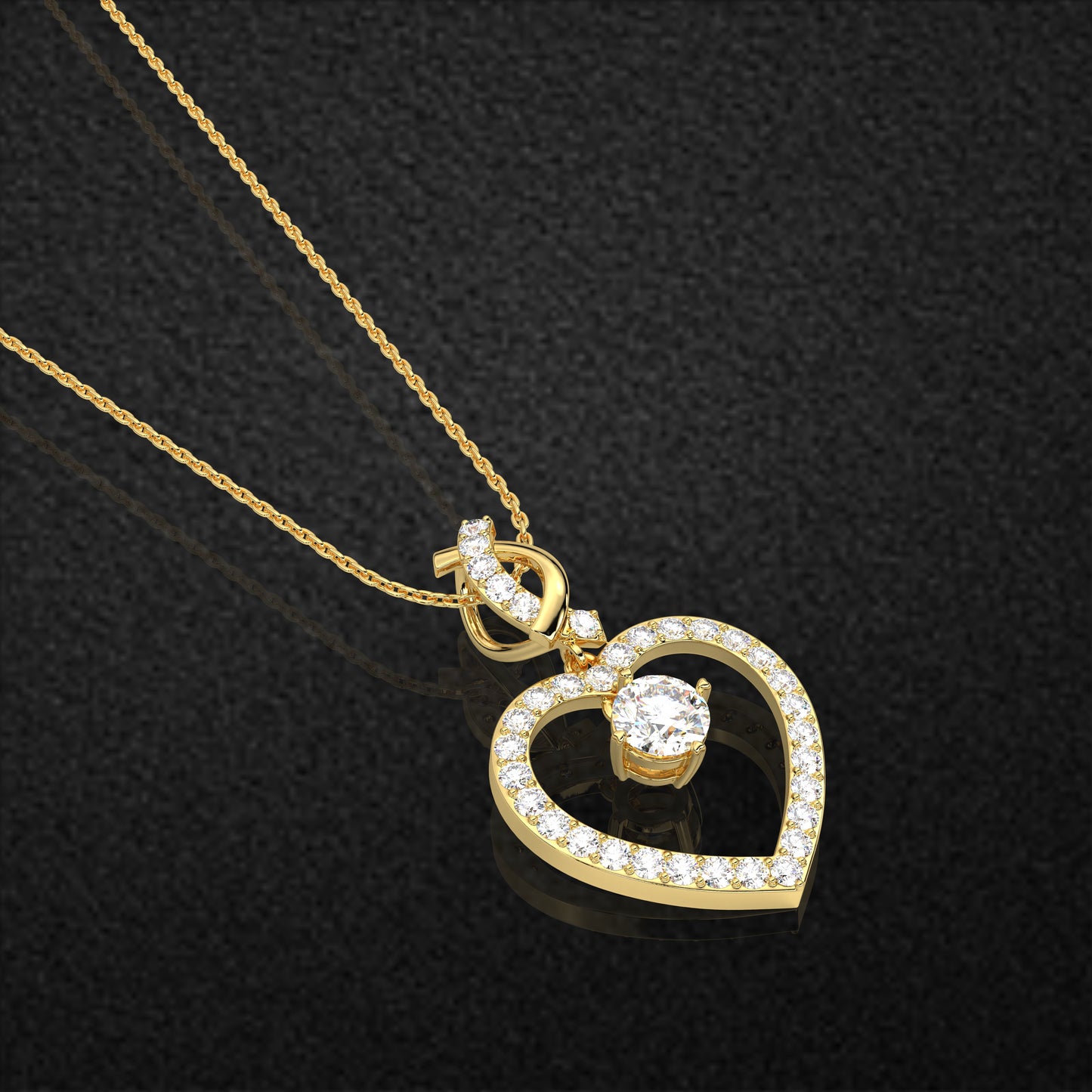 Heart 925 Sterling Silver Gold Necklace