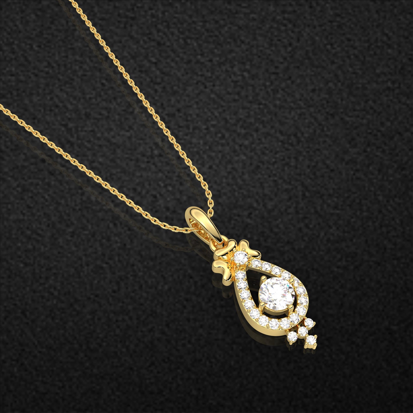 Yellow Gold Floral 925 Sterling Silver Necklace