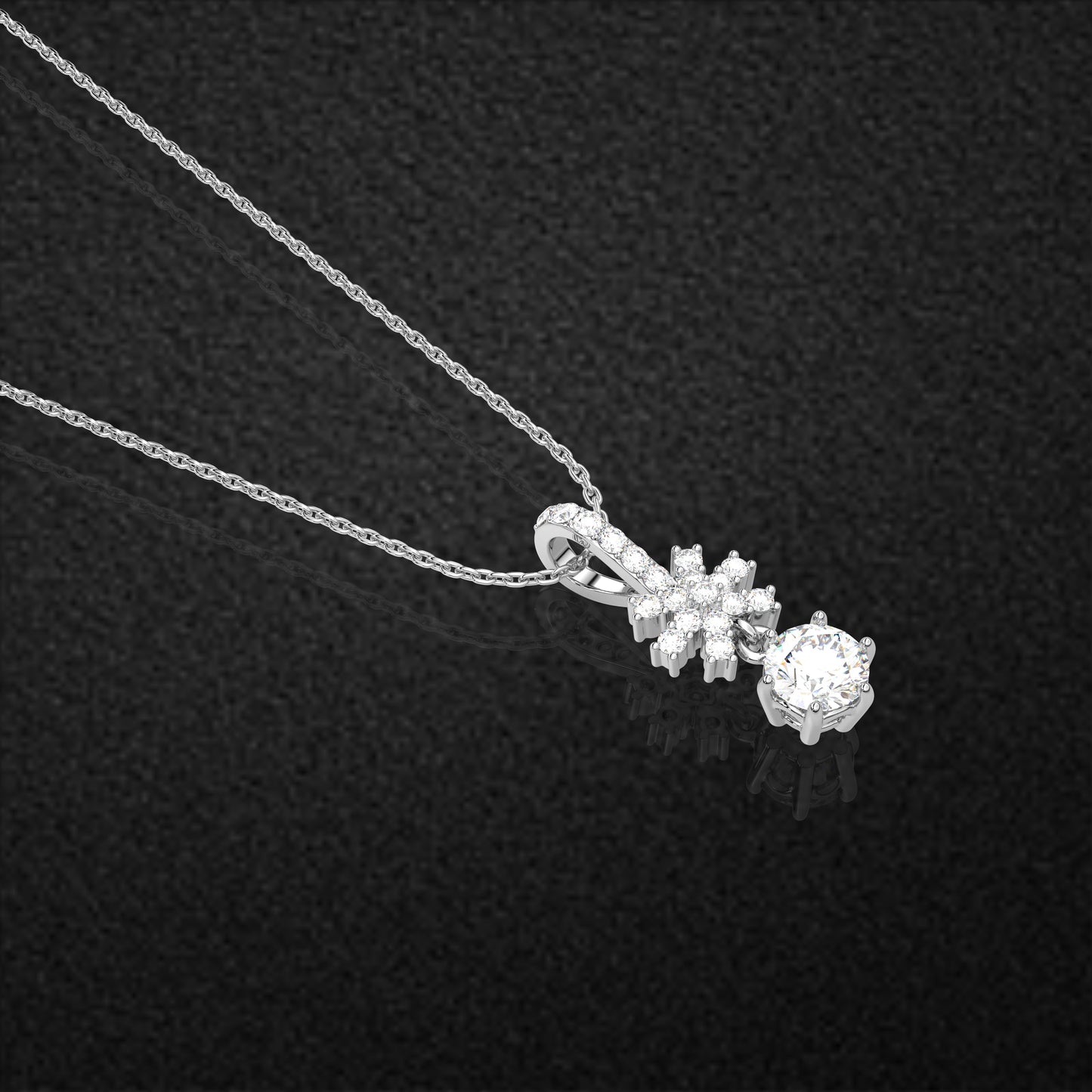 Halo Cluster 925 Sterling Silver Necklace