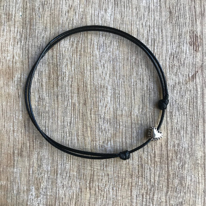 Waxed Cord 925 Silver Anklet