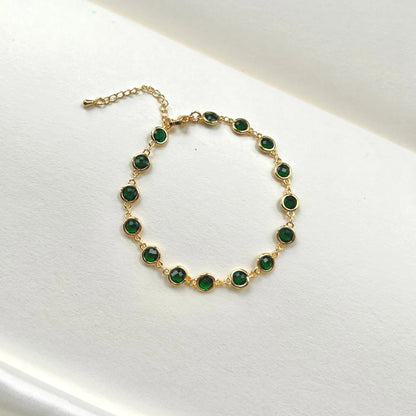 Emerald 925 Silver Anklet