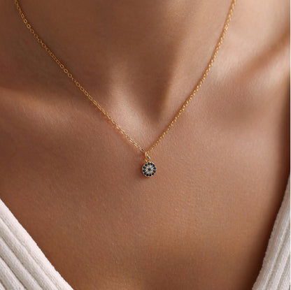 Pave Evil Eye 925 Silver Necklace