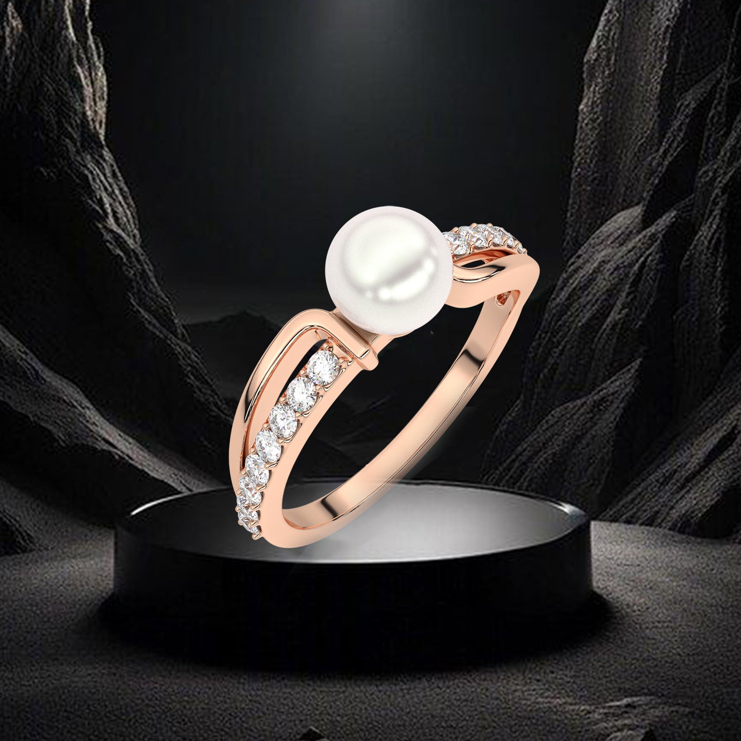 Rose gold Dara Pearl 925 Silver Ring