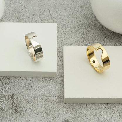 Engraved 925 Silver Ring Set