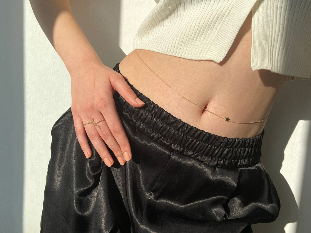 Star Belly 925 Silver Waist Chain