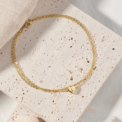 Dainty Heart 925 Silver Anklet