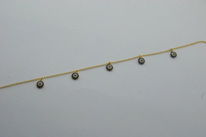 Sapphire Evil Eye 925 Silver Anklet