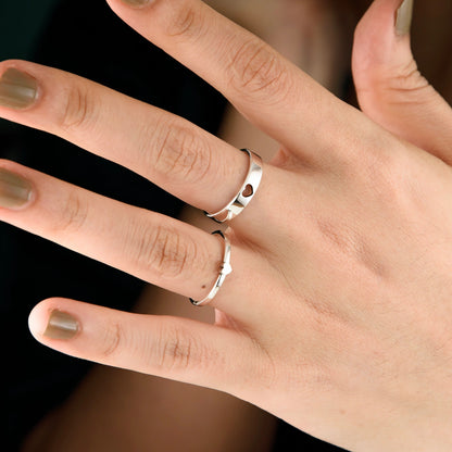 Tiny 925 Silver Ring Set