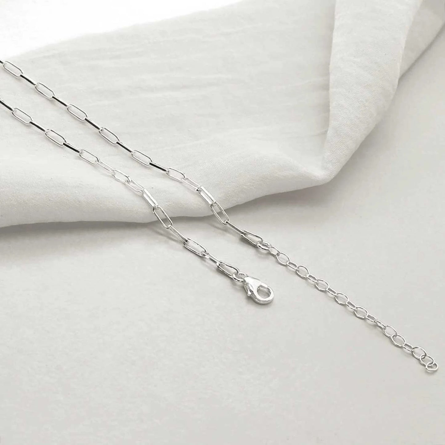 Paperclip 925 Silver Anklet