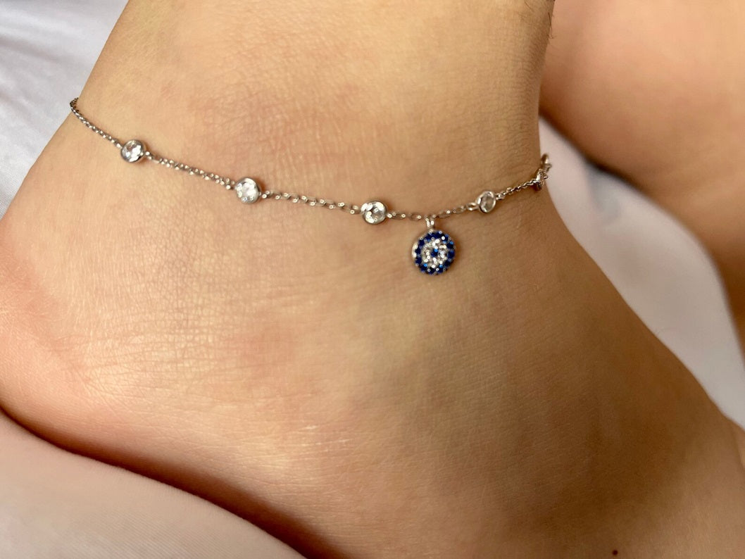 Charm Evil Eye 925 Silver Anklet