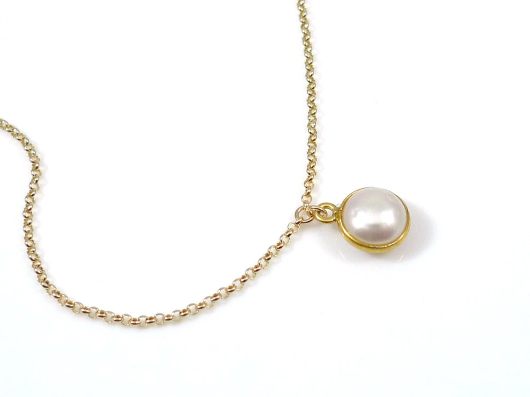 Vermeil Pearl 925 Silver Anklet