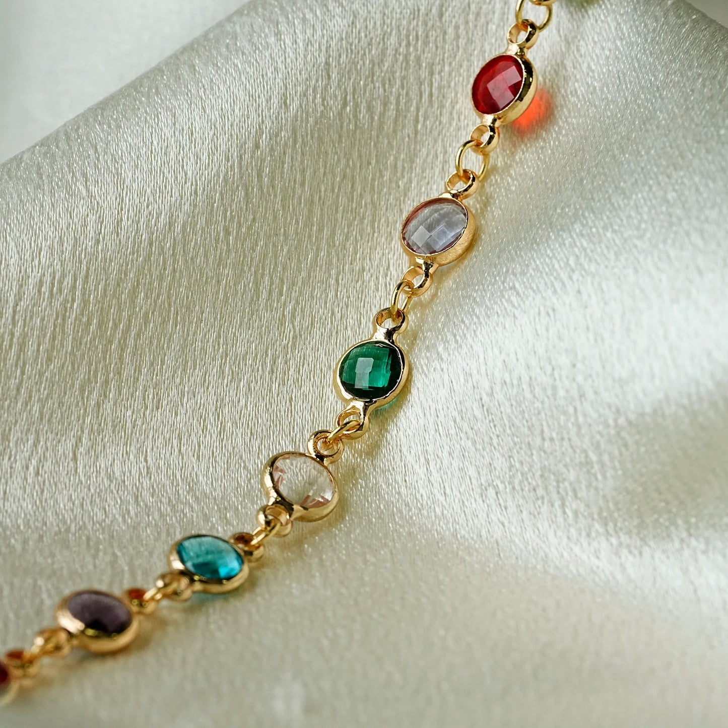 Gemstone 925 Silver Anklet