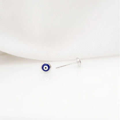 Dark Blue Evil Eye 925 Silver Earring