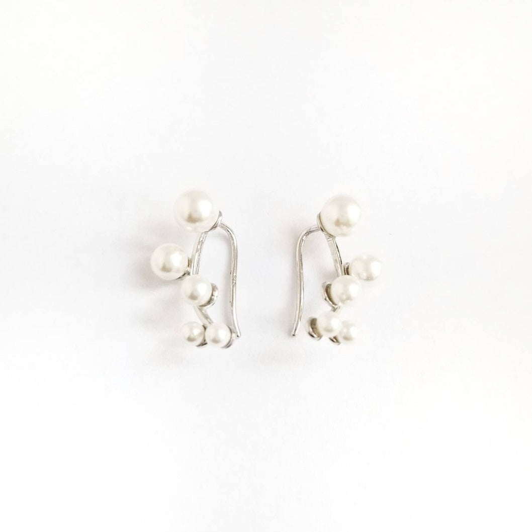 Pearl Round  925 Silver Earring