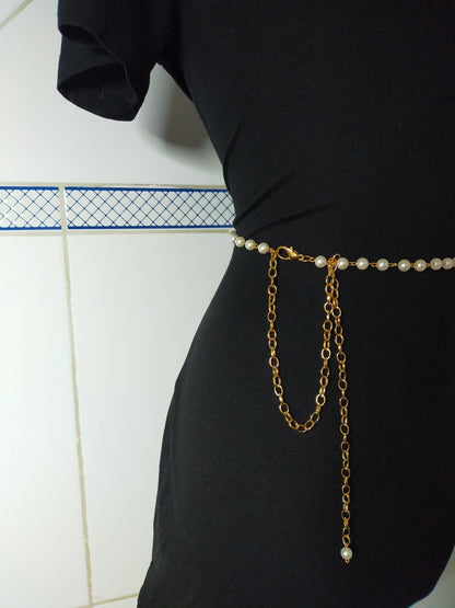 Pearl 925 Silver Waist Chain