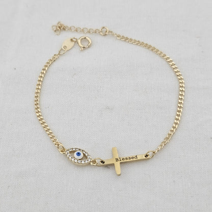 Dainty Evil Eye 925 Silver Bracelet